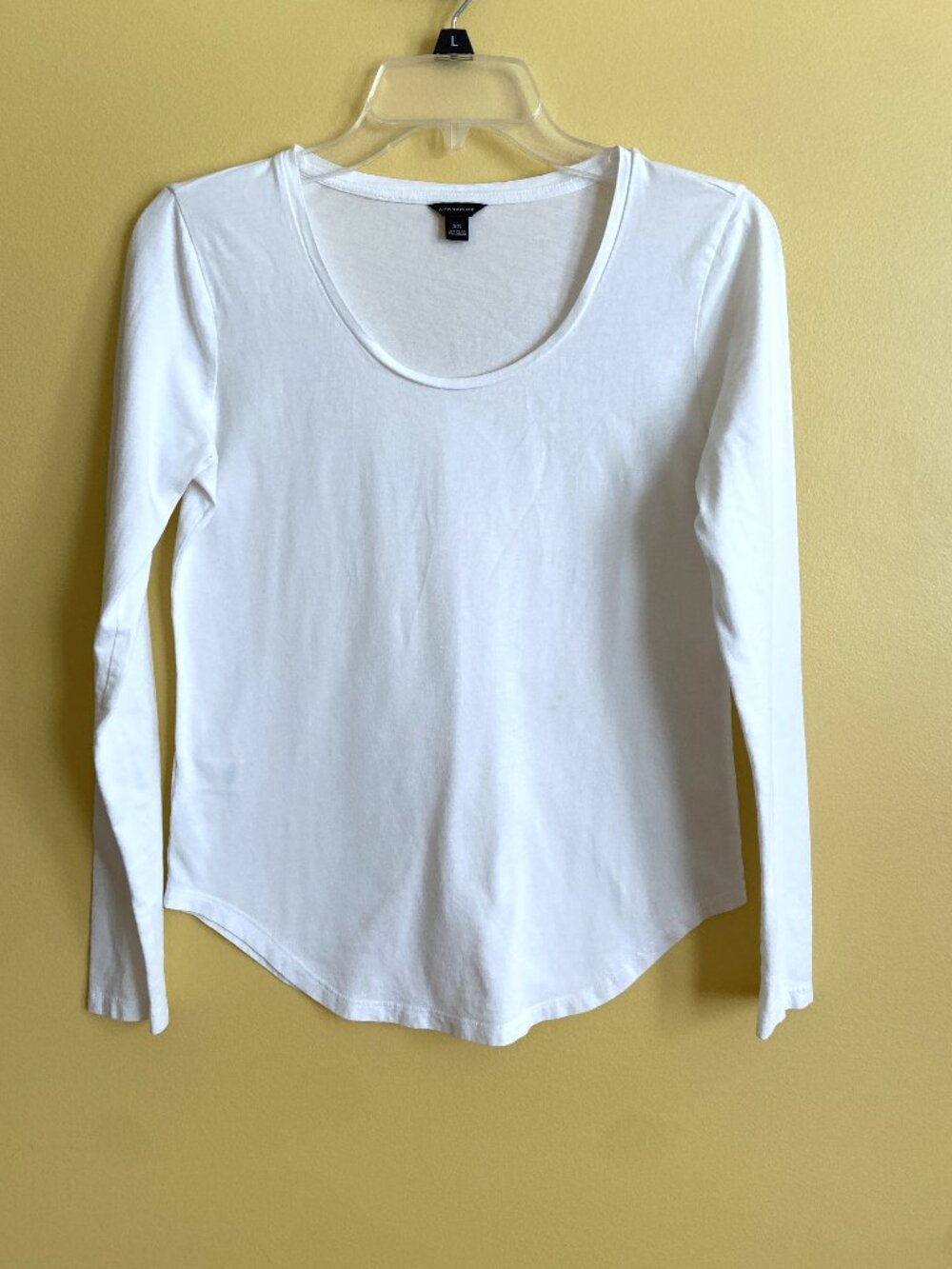 Ann Taylor Long Sleeve Cotton Model Tee XS White